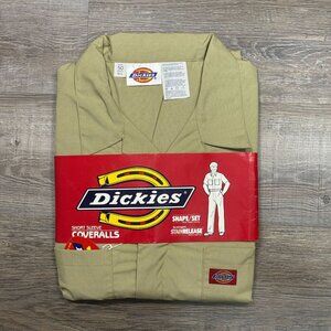 New Dickies Short Sleeve Coveralls Mens Stain Release Shape/Set Khaki Size 50